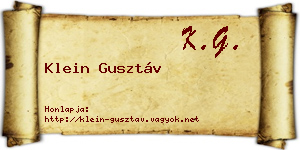 Klein Gusztáv névjegykártya